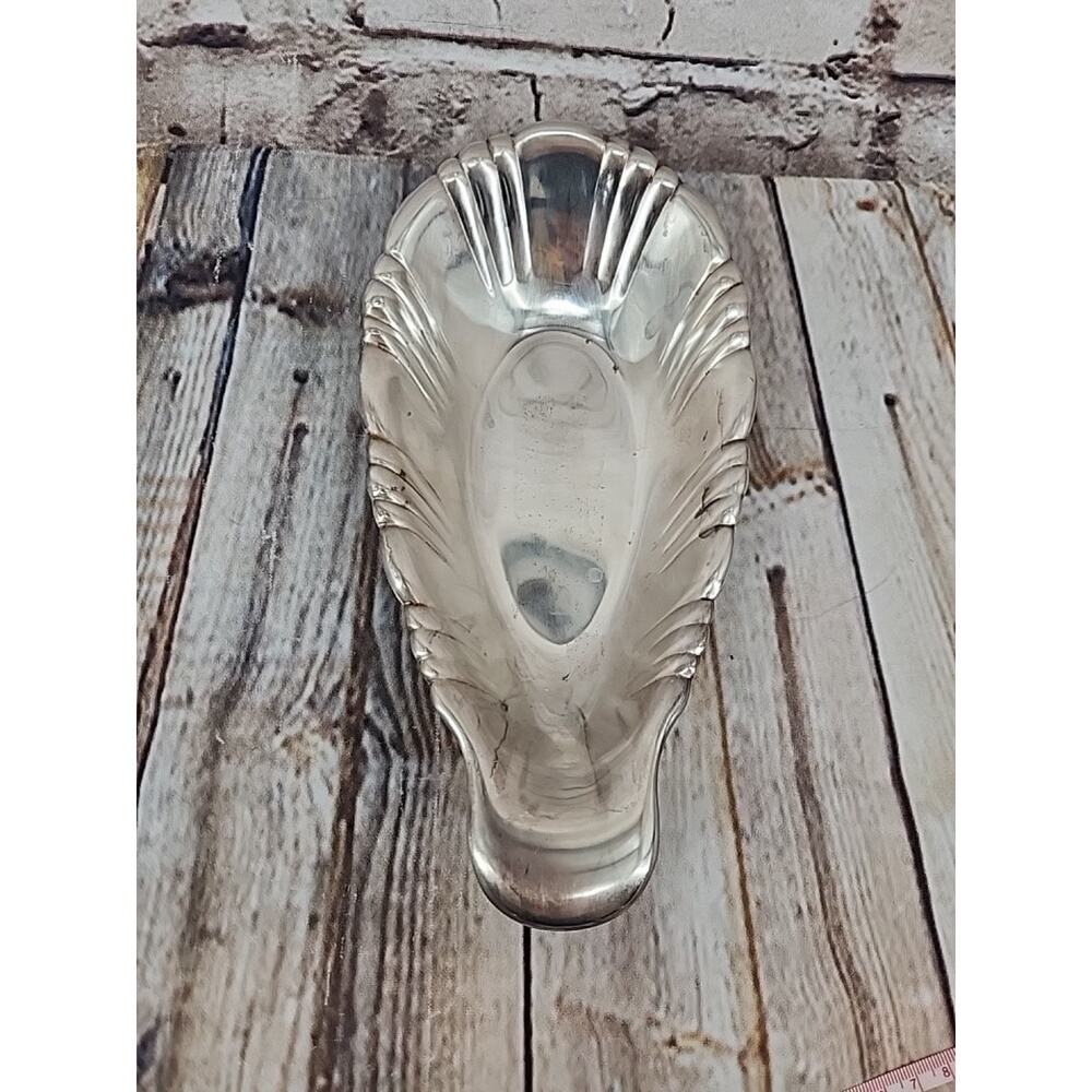 Vintage International Silver Co Silver Plated Spoon Rest Clamshell 8.5inch